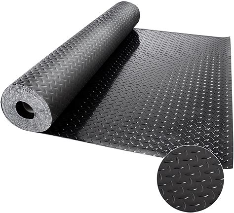 Heavy Duty Garage Floor Mat Rolls Diamond Plate Thickened PVC Non-Slip ...