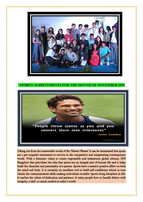 Student Newsletter November – 2019 - DPS BANGALORE
