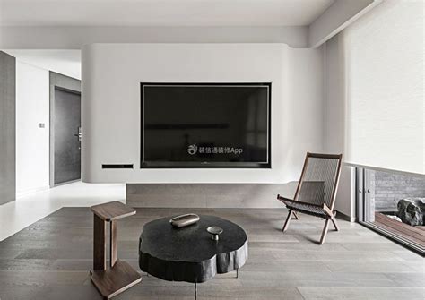 现代客厅嵌入式电视背景墙装修2023_装信通网效果图