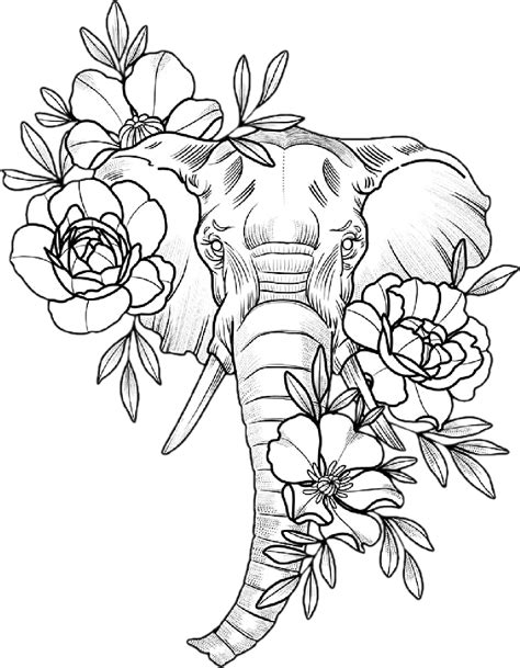elephant drawing tattoo