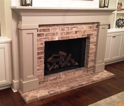 Breathtaking Install Mantel On Brick Fireplace White Credenza Ikea