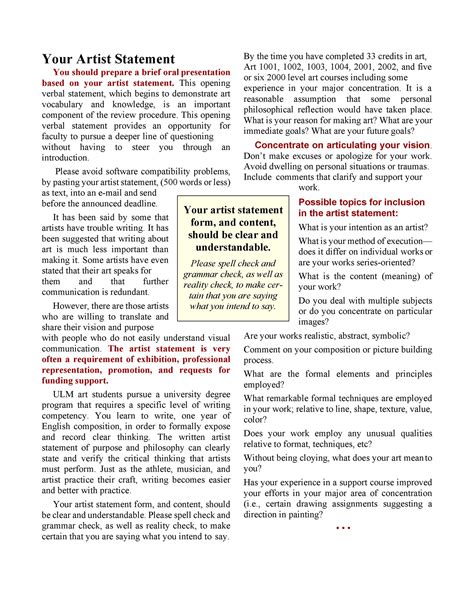 31 Best Artist Statement Examples & Templates ᐅ TemplateLab