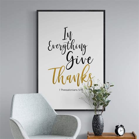 "In Everything Give Thanks" Wall Decor - Inspirational Bible Verse Art ...