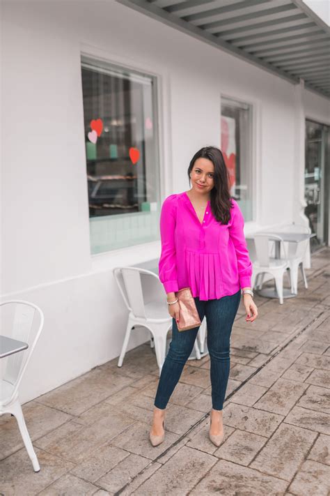 Hot Pink Silk Pleated Blouse - Adored By Alex