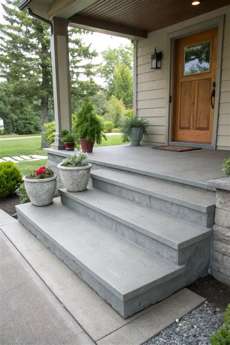 24+ Stylish Ideas for Concrete Front Porches | Concrete front porch ...