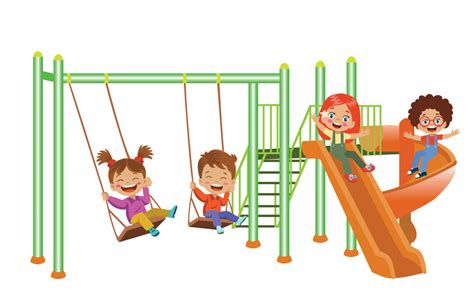 Children playing at playground 15016706 Vector Art at Vecteezy