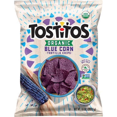 Tostitos Organic Blue Corn Tortilla Chips 10 oz Bag, Kosher Gluten-Free ...