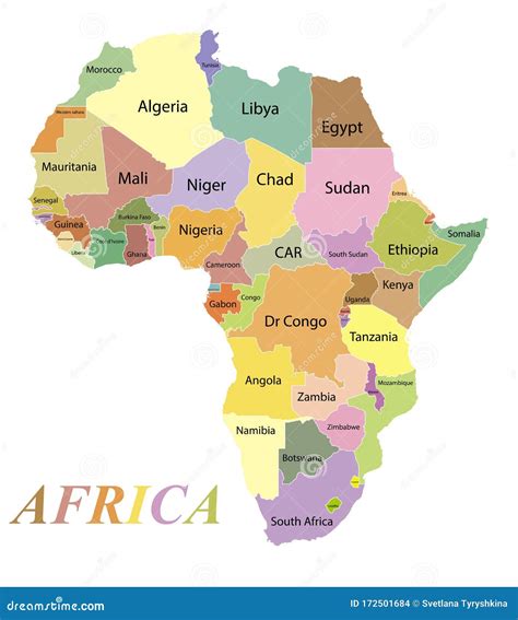 Africa Color Map Royalty-Free Stock Image | CartoonDealer.com #19416856