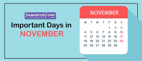 Important Days in November 2024 | National & International Days ...