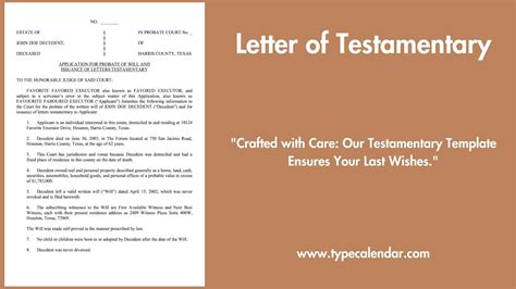 17 Free Printable Letter Of Testamentary Templates