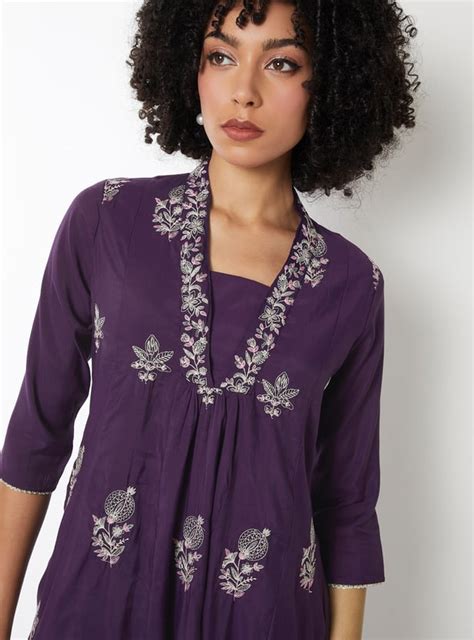 Buy Women Embroidered A-line Kurta Online at just Rs. 1299.0 ...