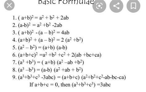 All mathematics formulas - Brainly.in