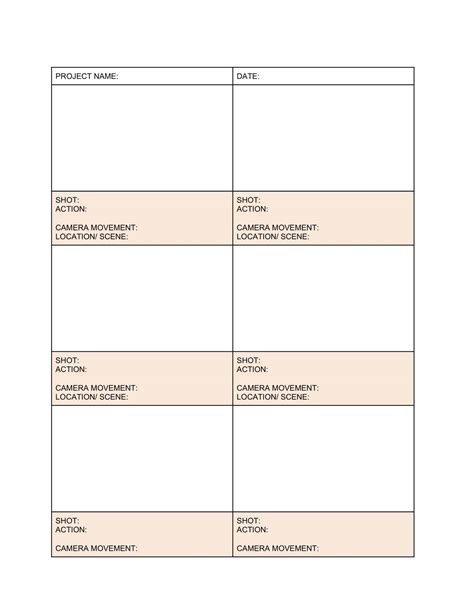 Image result for Free Printable Storyboard Example