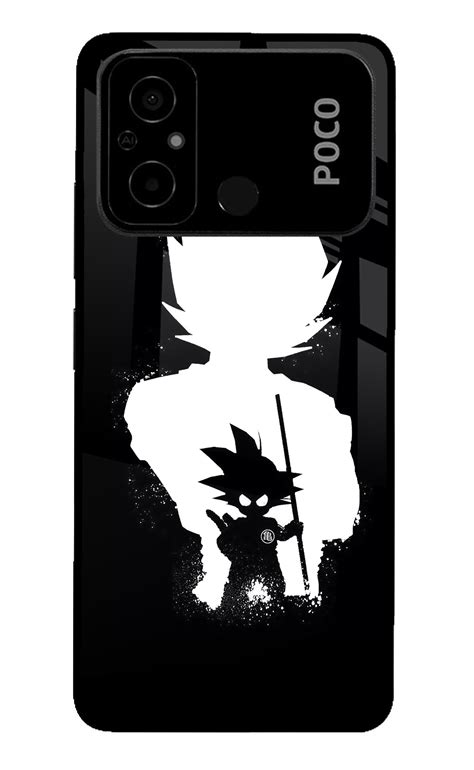 Buy Now Goku Shadow Glass Case for Poco C55 Online | Casekaro