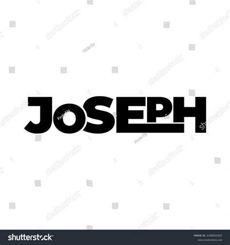 Joseph Name Lettering Typhography Text Illustration Stock Vector ...