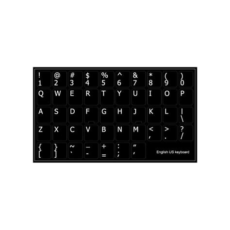 Buy English US Non-Transparent Keyboard Sticker Black Background Online ...