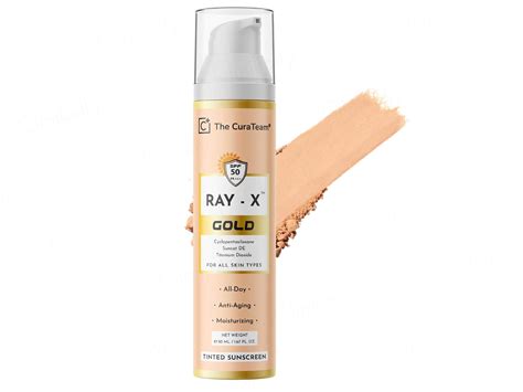 Buy The CuraTeam Ray-X Gold Tinted Sunscreen Gel SPF 50 PA+++ Online at ...