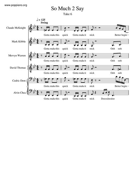 Take 6-So Much 2 Say Sheet Music pdf, - Free Score Download ★