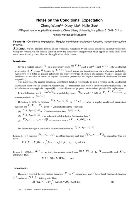 Image result for Conditional Expectation Lectures