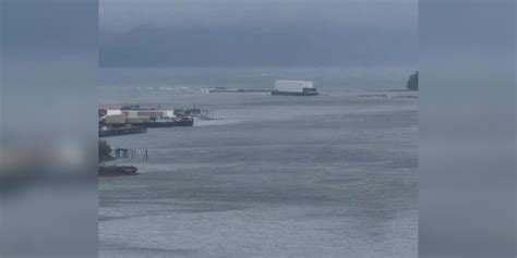 Police: Barge breaks loose, grounded on reef near Metlakatla