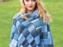 Poncho häkeln // Entrelac // Tunesisch häkeln