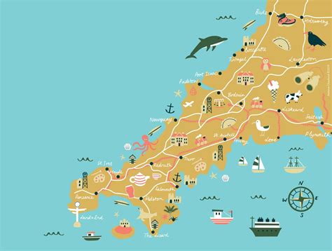 Illustrated Maps of Cornwall and beyond | Melanie Chadwick