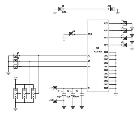 Scheme-it | Single 4:1 Analog Multiplexer for Active Antenna | DigiKey