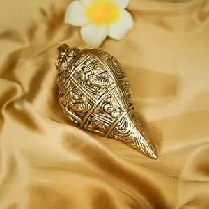 Ekhasa 100% Pure Brass Shankh with Ganesha Carving | Decorative Brass ...