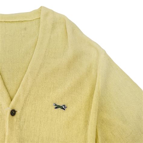 80's Lemon Yellow "FOX" JC Penny Acryl Knit Cardigan | BEATNIK
