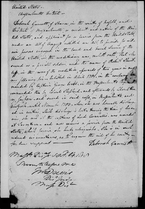 Testimony of Deborah Sampson Gannett - DocsTeach