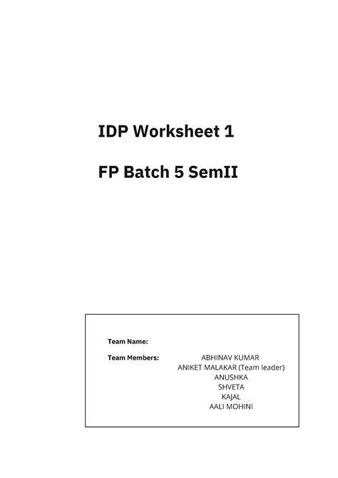 Image result for ID'd Activities Worksheet for Program