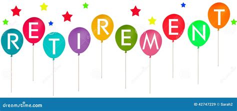 Happy Retirement Party Balloon Banner - White Background Stock ...