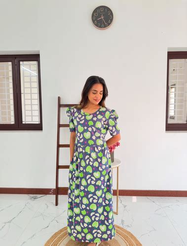 Green apple zipless Maternity Dress - Full Length | Sara Shape