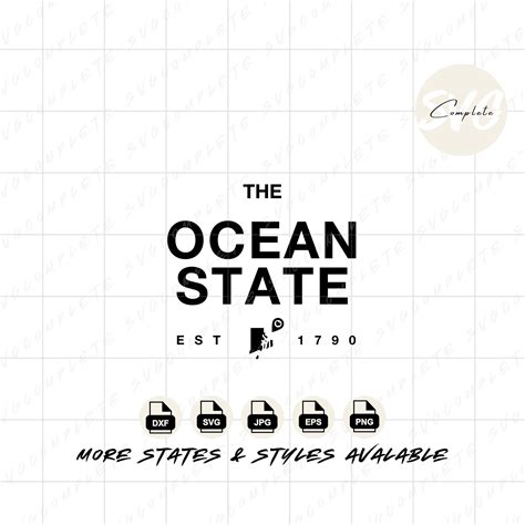 Rhode Island Ocean State Svg Rhode Island Svg State of Rhode Island ...