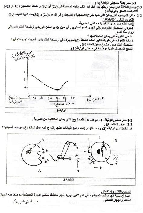 الإختبار الأول في الفصل الأول علوم 2 ع ت