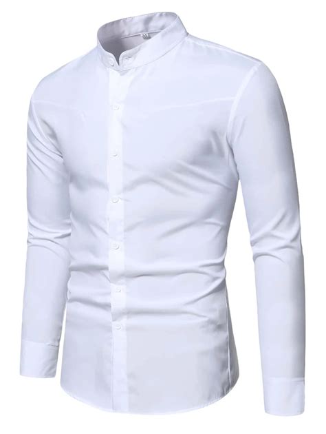 Manfinity Homme Men Mock Neck Button Up Shirt | SHEIN USA