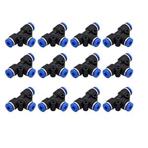YOOZENA Pneumatic Push-to-Connect Tee Tube Fitting, 8mm, Pack of 12 ...