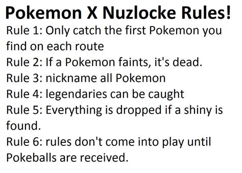 Pokemon X Nuzlocke Rules by AquaDrakeKitty on DeviantArt