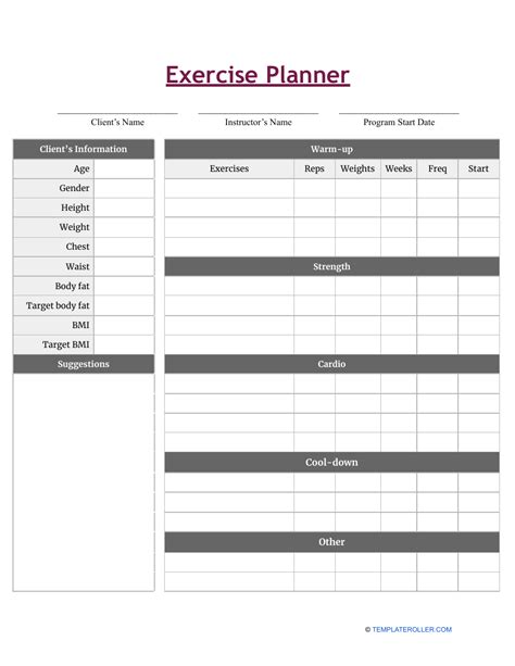 Exercise Program Design Template 的图像结果