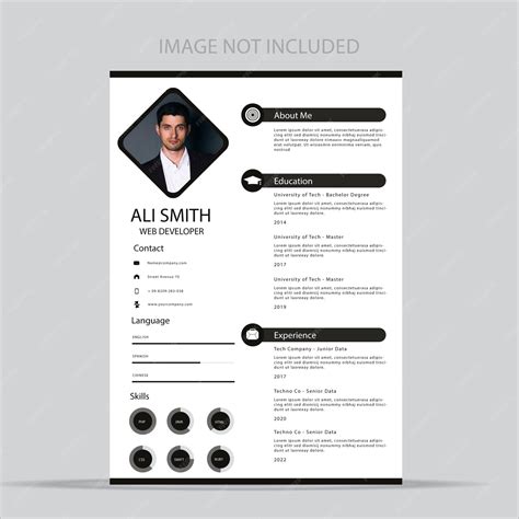 Curriculum vitae cv plantilla en ingles | Vector Premium