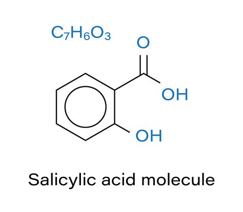 Salicylic acid molecule Chemical structural formula vector illustration ...