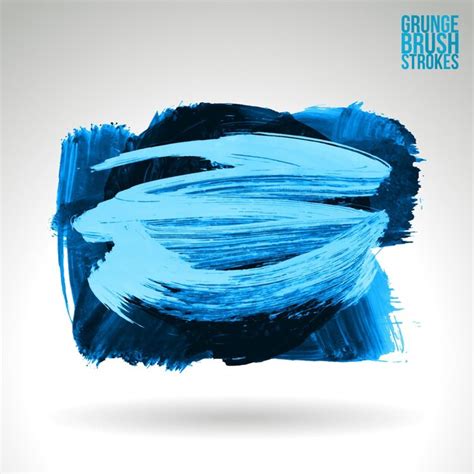 Premium Vector | Blue brush stroke and texture. grunge vector abstract ...