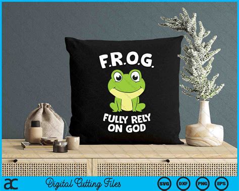 Fully Rely On God Cute Christian Frog SVG PNG Digital Cutting Files ...