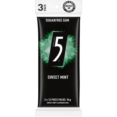 5gum Sweet Mint Sugar Free Gum 3pk 96g | Woolworths