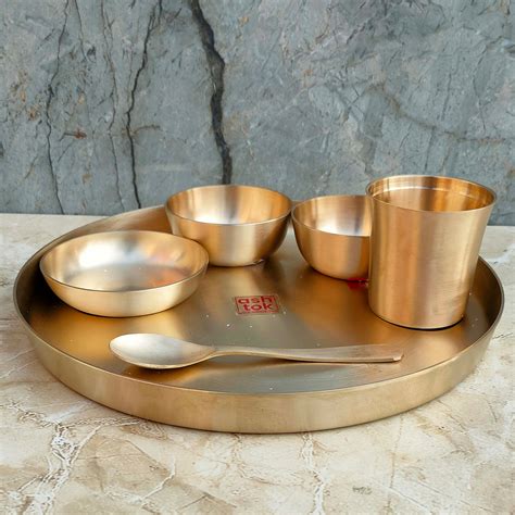 Bye Kansa Thali Set | Pure Kansa Bronze Dinner Set at Best Price – Ashtok