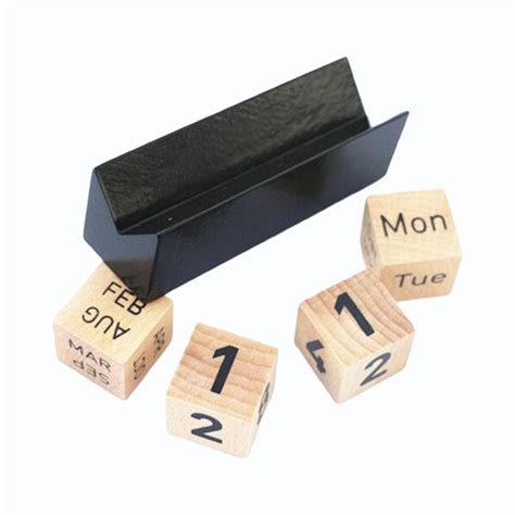 innovative wood Perpetual Calendar Month Date Blocks DIY Desktop ...