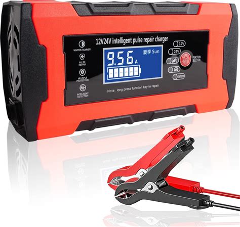 Amazon.com: 10-Amp Car Battery Charger, 12V/24V Smart Automotive AGM ...