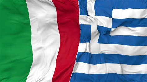 Italy and Greece Flags Together Seamless Looping Background, Looped ...