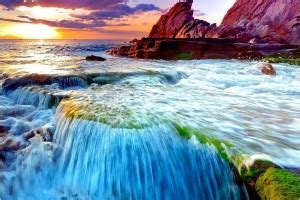 Nature Poster Wall Sticker | Waterfall Scenery Sticker Poster | Wall ...