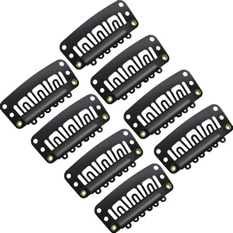 Amazon.com : 50Pcs Wig Clips 32mm Snap Clips For Hair Extensions I ...